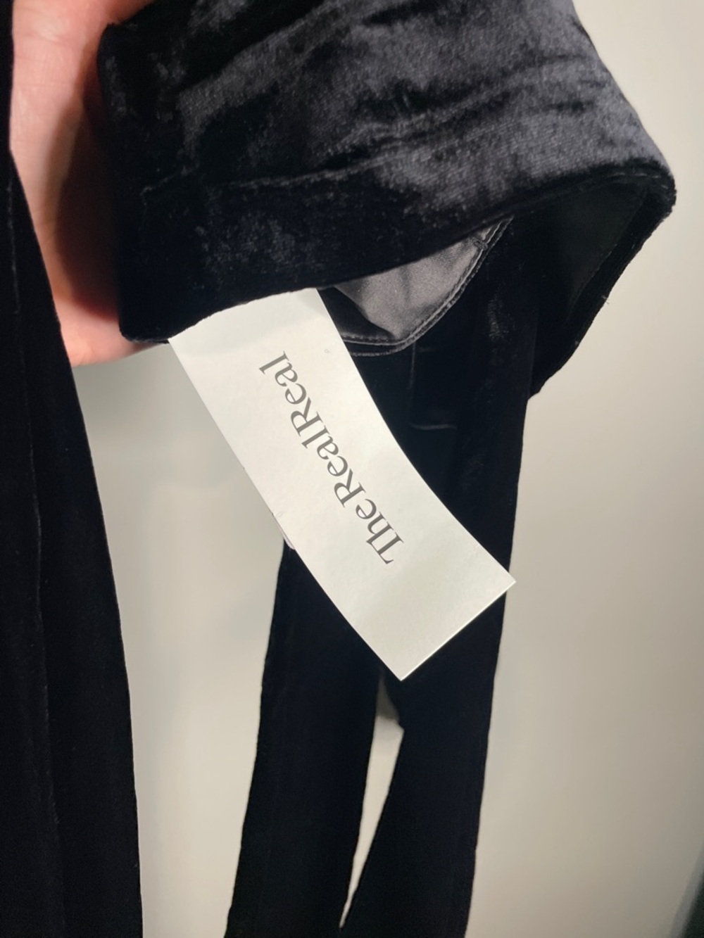 RAMY BROOK Black Velvet Tie Front Crop Top Long Sleeve Evening Blouse Pristine - Picture 4 of 6